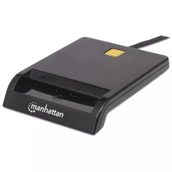 Contact-chipkaartlezer MANHATTAN 102049 — USB 2.0, kabel 1,05 m, zwart, ABS-behuizing