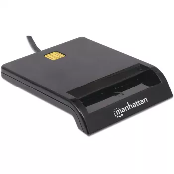 Contact-chipkaartlezer MANHATTAN 102049 — USB 2.0, kabel 1,05 m, zwart, ABS-behuizing