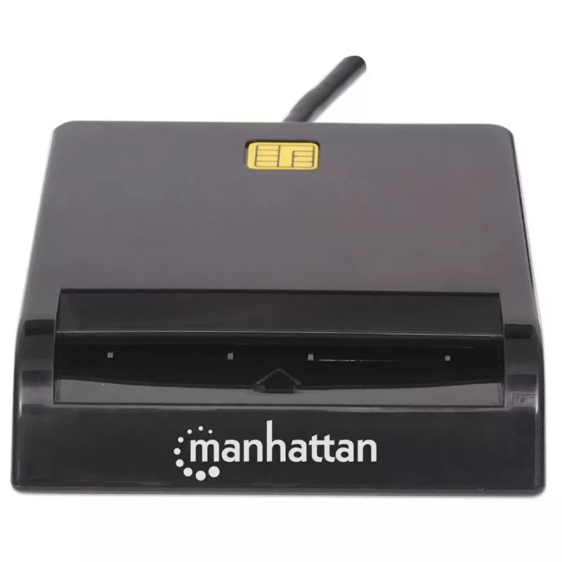 Manhattan 102049 contact-smartcardlezer, USB-A 2.0, 12 Mbps, kabel 1,05 m, zwart, ABS-behuizing