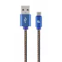GEMBIRD Premium Jeans (denim) Micro-USB-kabel met metalen stekkers, 2 m, blauw