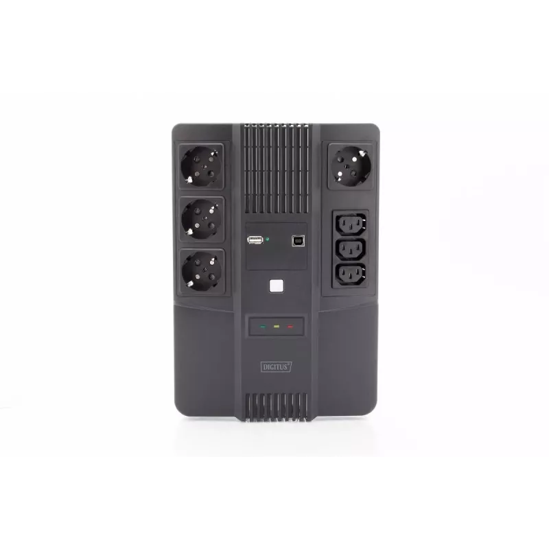 DIGITUS alles-in-één UPS 600VA/360W LED 12V 7AH 4XCEE 7/7 3XIEC C13 USB RJ45