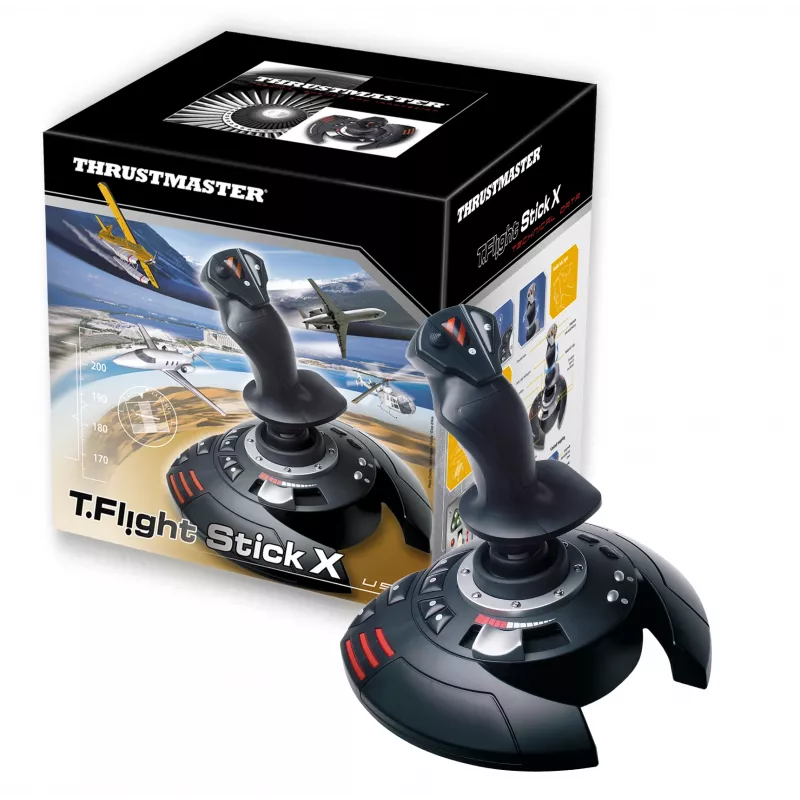 Thrustmaster T.Flight Stick X zwart, rood, zilver USB-joystick analoog pc, PlayStation 3