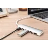 DIGITUS USB-C-hub 4-poorts PD 4x USB 3.0, 1x PD Charging, grijs