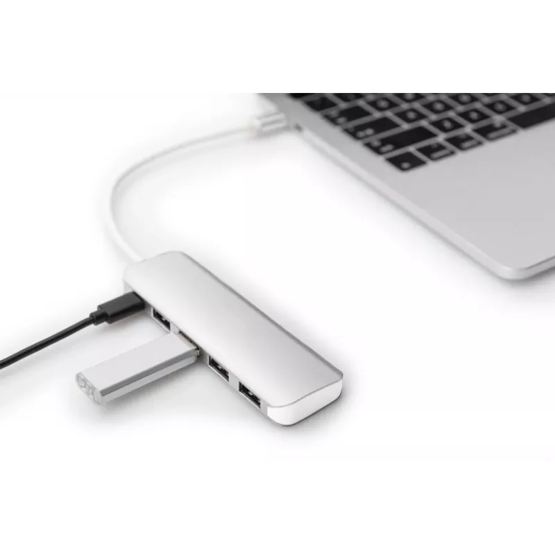 DIGITUS USB-C-hub 4-poorts PD 4x USB 3.0, 1x PD Charging, grijs