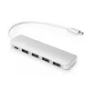 DIGITUS USB-C-hub 4-poorts PD 4x USB 3.0, 1x PD Charging, grijs