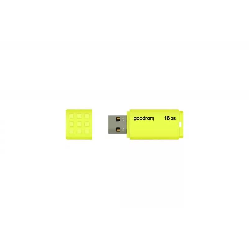 USB-stick GOODRAM UME2 16 GB, USB 2.0 Type-A, geel, 51 × 21 mm
