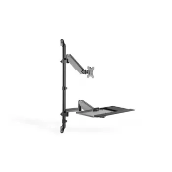 DIGITUS zit-sta werkplek wandbevestiging enkel, zwart, max. draagvermogen: 1-8 kg, max. beeldschermformaat: 17-32 inch