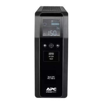 APC Back-UPS Pro, 1600VA/960W, tower, 230V, 8x IEC C13 stopcontacten, sinusgolf, AVR, USB Type A + C aansluitingen, LCD, door gebruiker vervangbare accu