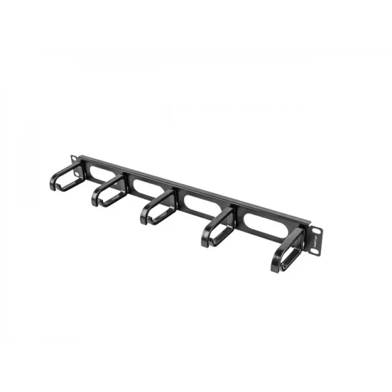 Kabelmanagementpaneel LANBERG AK-1205-B, 1U metaal, 19 inch (482,6 mm) breed, 80 mm diep, zwart