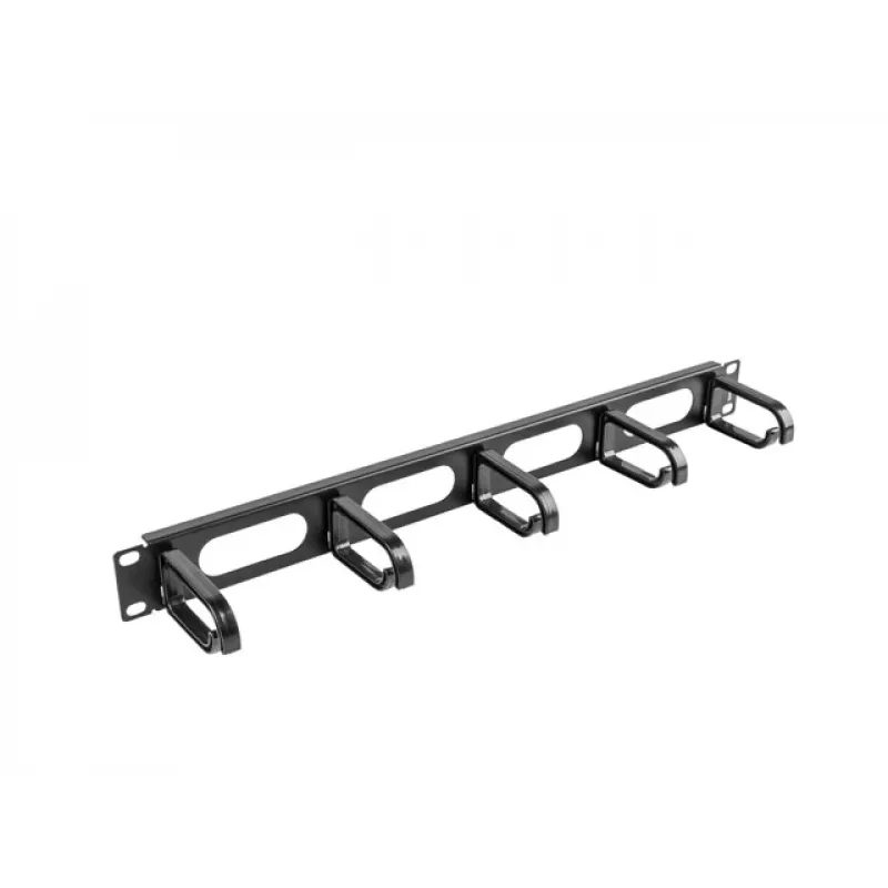 Kabelmanagementpaneel LANBERG AK-1205-B, 1U metaal, 19 inch (482,6 mm) breed, 80 mm diep, zwart