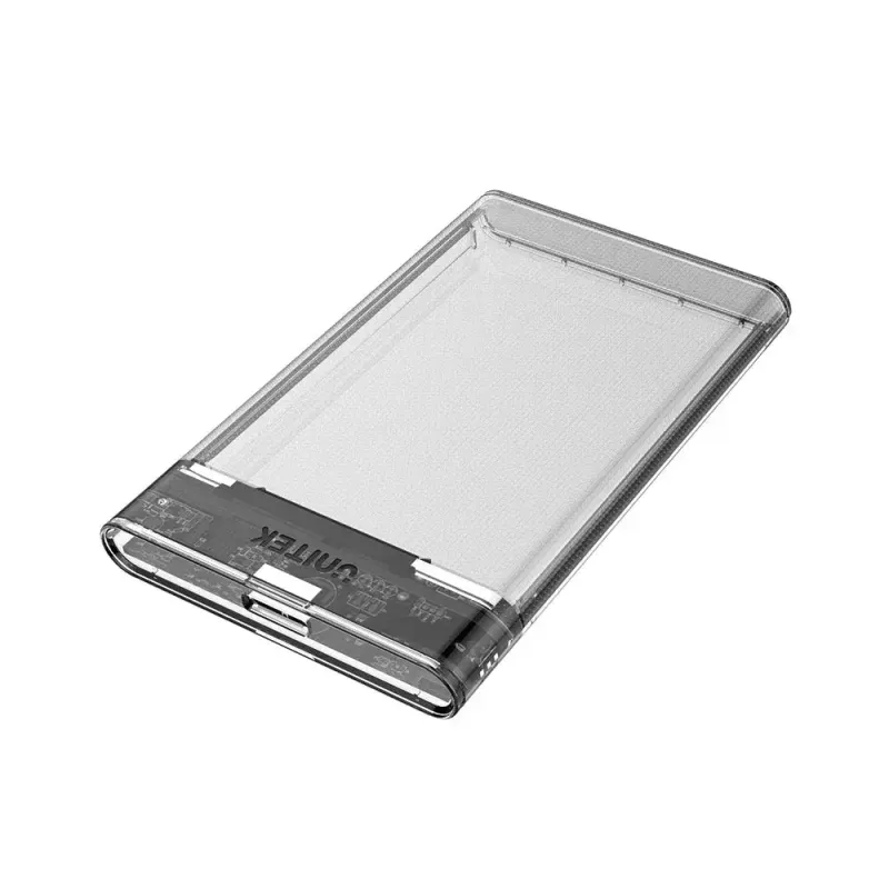 Unitek HDD/SSD-behuizing S1103A transparant voor 2,5-inch SATA III-schijven, USB 3.1 Gen 1 (Micro-USB B)