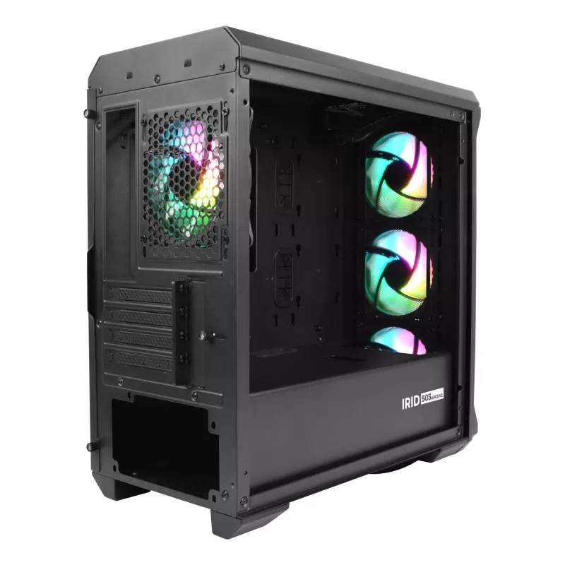 GENESIS Irid 503 ARGB micro tower zwart, transparant