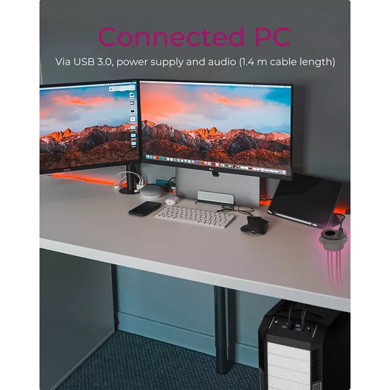 ICY BOX IB-HUB1430 contactdoos zwart