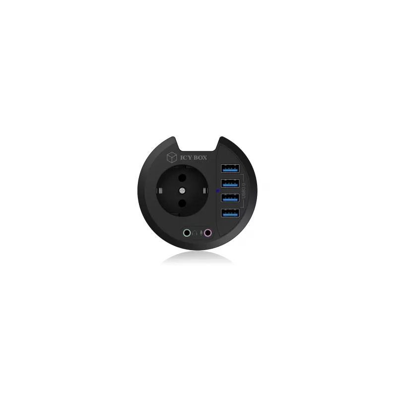 ICY BOX IB-HUB1430 contactdoos zwart