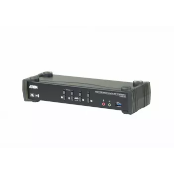 ATEN 4-poorts USB 3.0 4K DisplayPort MST KVMP-switch, 4096 x 2160 pixels, 4K Ultra HD, 4,89 W, zwart