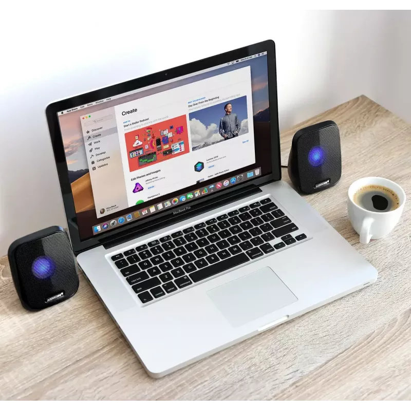 Luidspreker Audiocore AC835 bedraad 2.0 6 W USB zwart tafelluidspreker