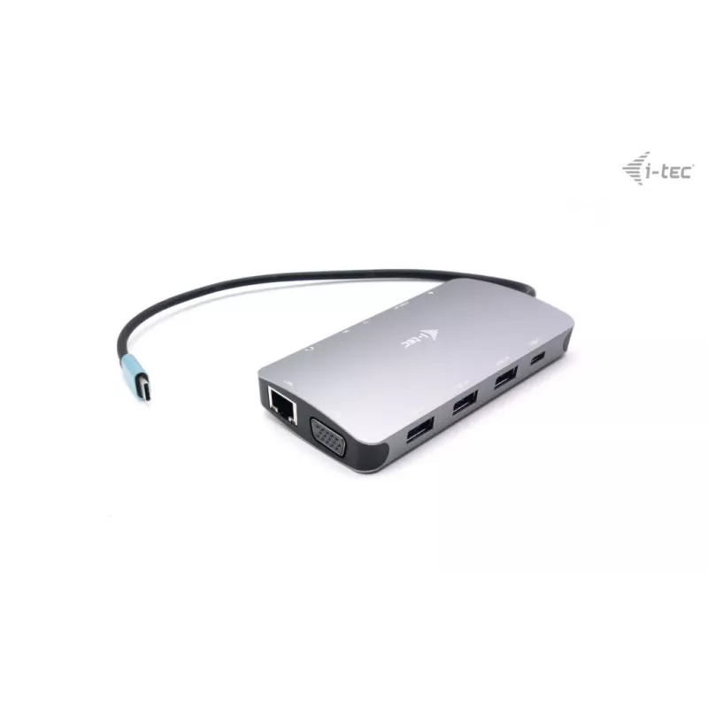 Docking Station i-tec Metal USB-C Travel Nano Dock HDMI/VGA met LAN + Power Delivery 100 W