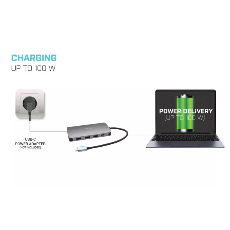 Docking Station i-tec Metal USB-C Travel Nano Dock HDMI/VGA met LAN + Power Delivery 100 W