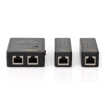DIGITUS kabeltester, netwerk, RJ45, BNC hoofdunit, remote-unit, PoE-tester, met koffer
