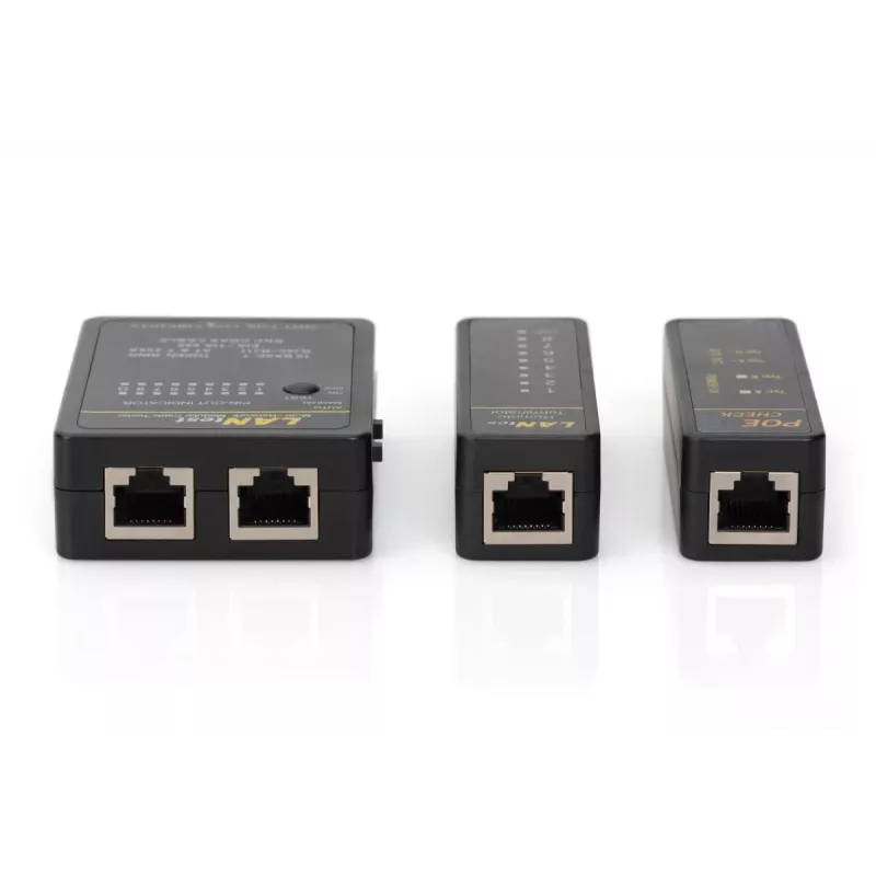 DIGITUS kabeltester, netwerk, RJ45, BNC hoofdunit, remote-unit, PoE-tester, met koffer