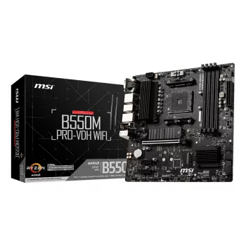 MSI B550M PRO-VDH WIFI moederbord AMD B550 socket AM4 micro ATX