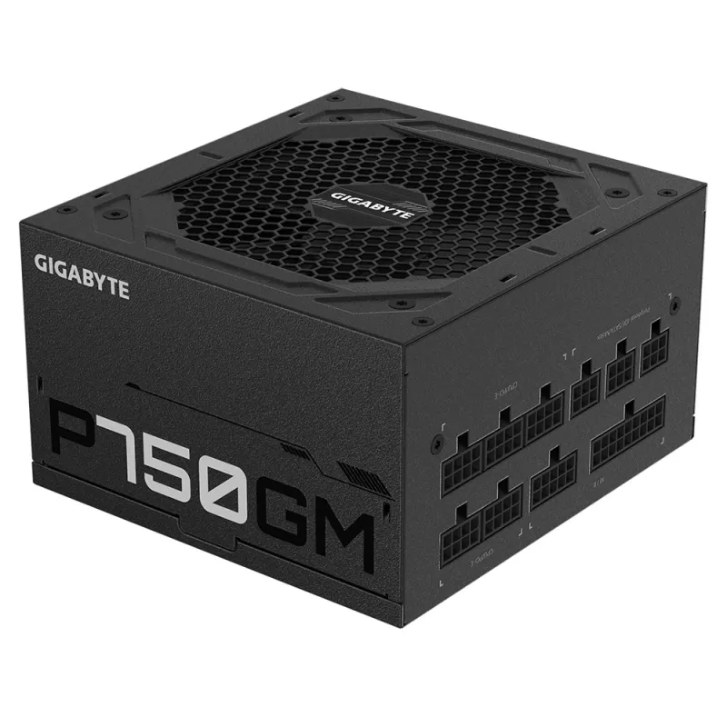 Gigabyte P750GM voeding 750 watt efficiëntie 80 PLUS GOLD, PFC actief, MTBF 100000 uur