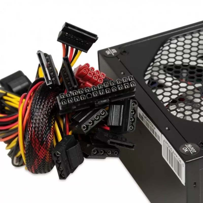Voeding IBOX iBox Aurora 500 W 20+4 pin ATX, 140mm-ventilator, wit