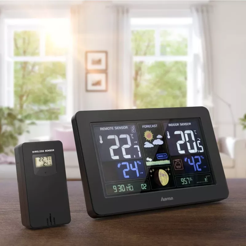 Batterijgevoed weerstation Hama Premium zwart 00186380