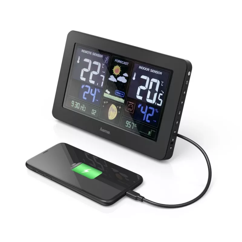 Batterijgevoed weerstation Hama Premium zwart 00186380