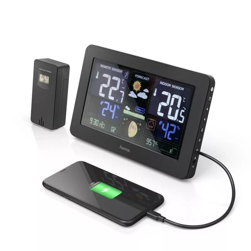 Batterijgevoed weerstation Hama Premium zwart 00186380