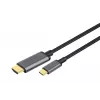DIGITUS USB-C - HDMI adapter, 2m 4K/30Hz, zwart, metalen behuizing