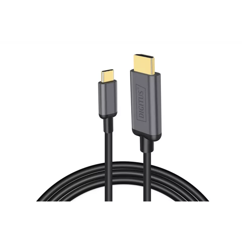 DIGITUS USB-C-naar-HDMI-adapterkabel, 4K/30 Hz, 1,8 m, zwart