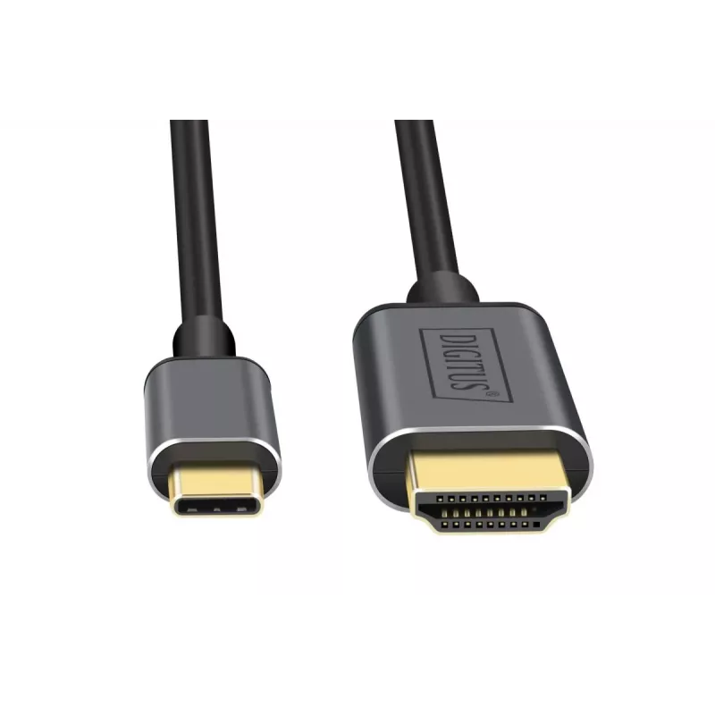 DIGITUS USB-C-naar-HDMI-adapterkabel, 4K/30 Hz, 1,8 m, zwart