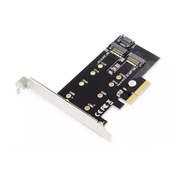 DIGITUS M.2 NGFF/NVMe SSD PCI-Express-uitbreidingskaart ondersteunt B-, M- en B+M-key, formaten 80, 60, 42 en 30 mm