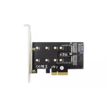 DIGITUS M.2 NGFF/NVMe SSD PCI-Express-uitbreidingskaart ondersteunt B-, M- en B+M-key, formaten 80, 60, 42 en 30 mm