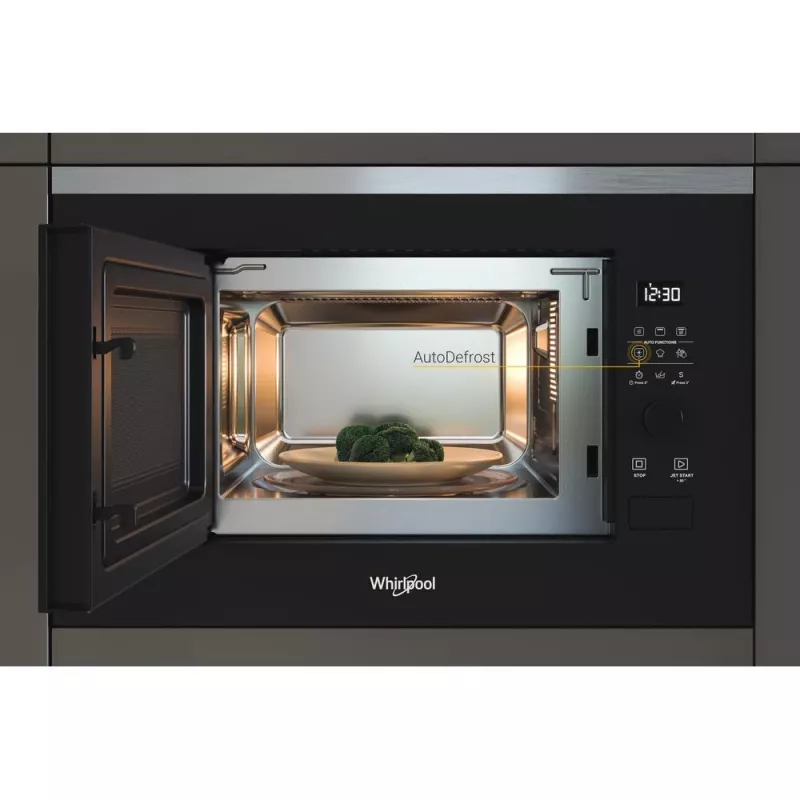 Inbouw-grill-magnetron WHIRLPOOL WMF201G, 800 W, 20 L, RVS/zwart