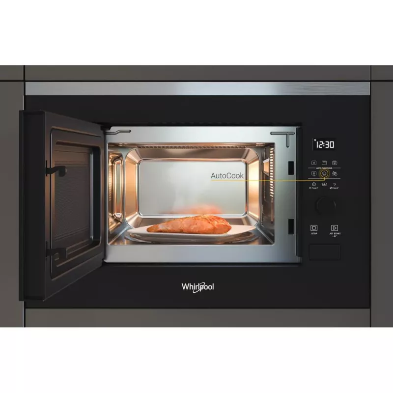 Inbouw-grill-magnetron WHIRLPOOL WMF201G, 800 W, 20 L, RVS/zwart