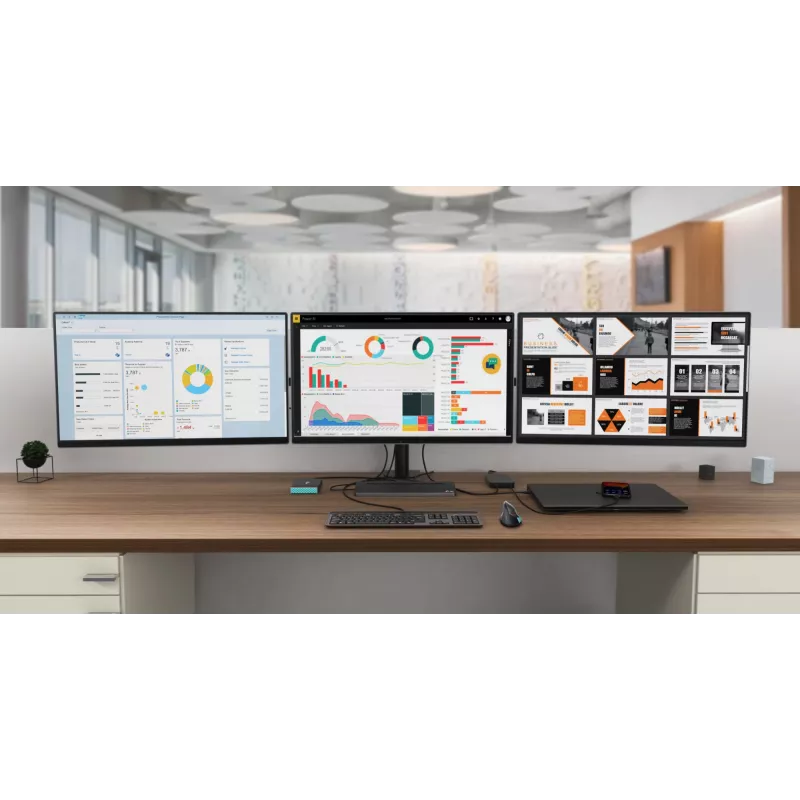 i-tec metalen USB-C ergonomische 4K 3x display dockingstation + Power Delivery 85 W
