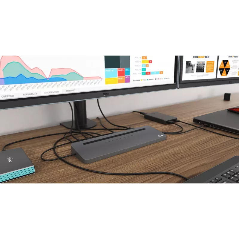 i-tec metalen USB-C ergonomische 4K 3x display dockingstation + Power Delivery 85 W