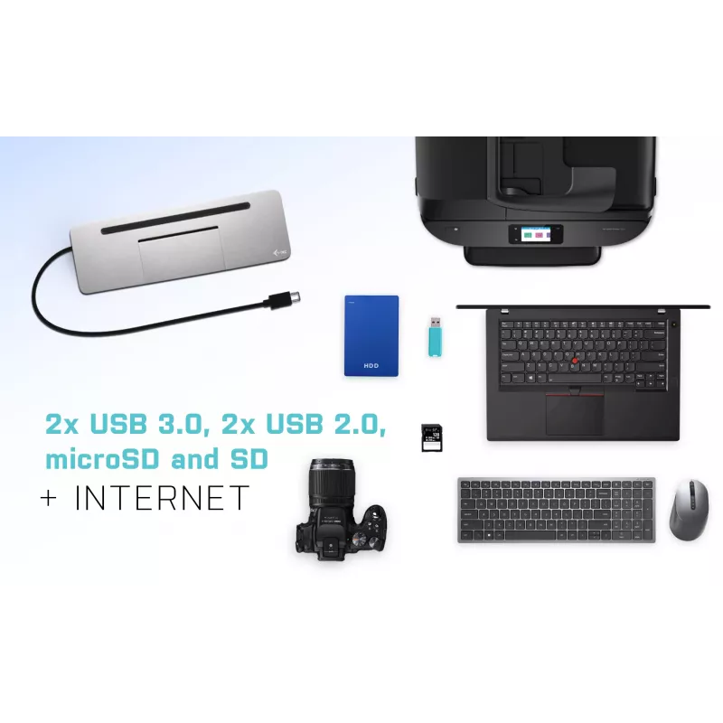 i-tec metalen USB-C ergonomische 4K 3x display dockingstation + Power Delivery 85 W