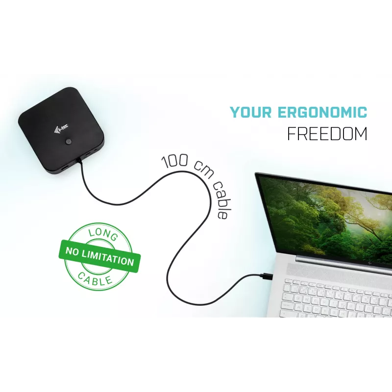 i-tec USB-C dual display dockingstation met Power Delivery 100 W