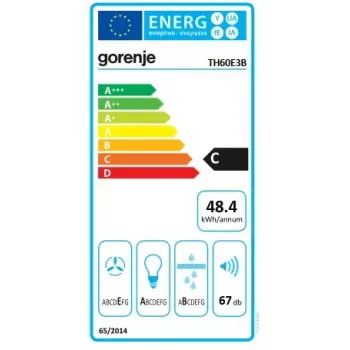 Gorenje TH60E3B afzuigkap onderbouw (uitschuifbaar) zwart 350 m³/h