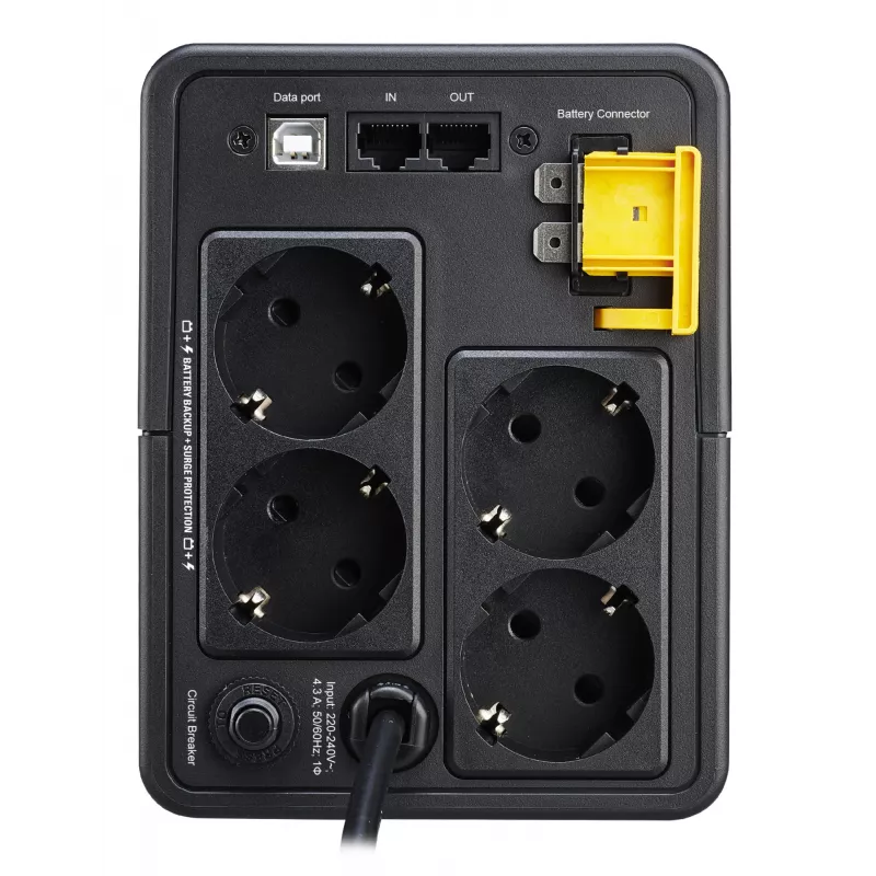 APC Back-UPS, 950 VA, tower, 230 V, 4x CEE 7/7 Schuko stopcontacten, AVR