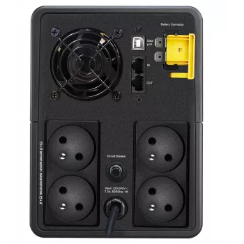 APC Back-UPS, 1600VA, tower, 230V, 4x CEE 7/5 Franse Schuko stopcontacten, AVR