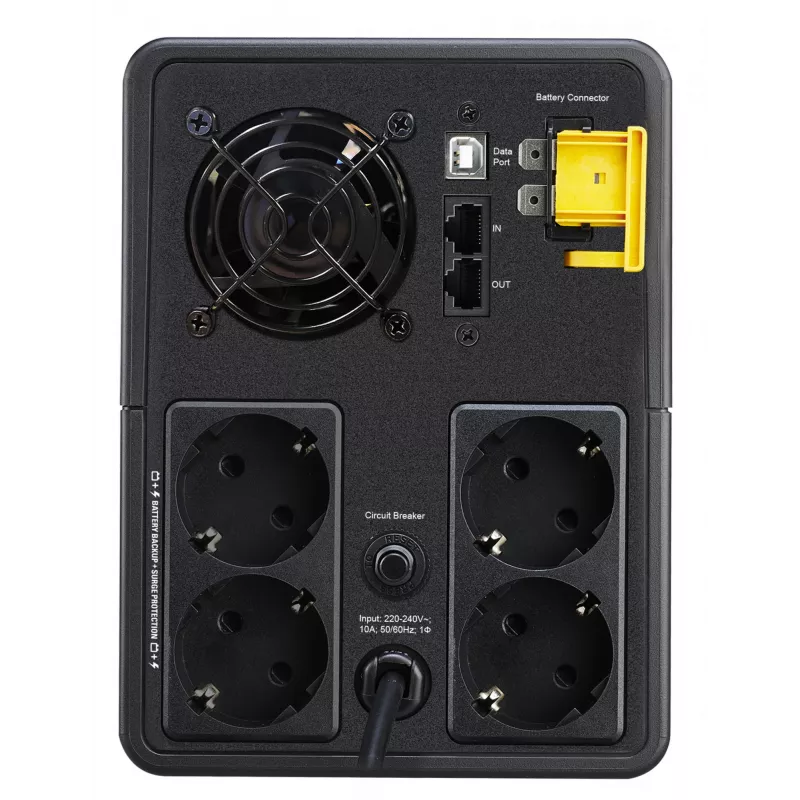 APC Back-UPS, 2200VA, tower, 230V, 4x CEE 7/7 Schuko stopcontacten, AVR