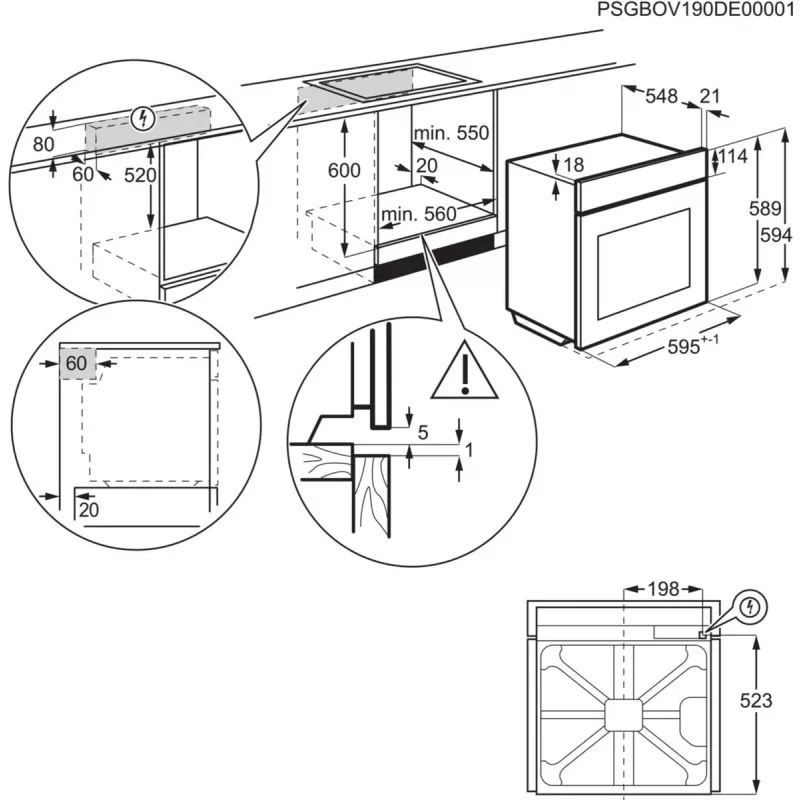 Electrolux EOF3H40X 2790 W zwart, RVS