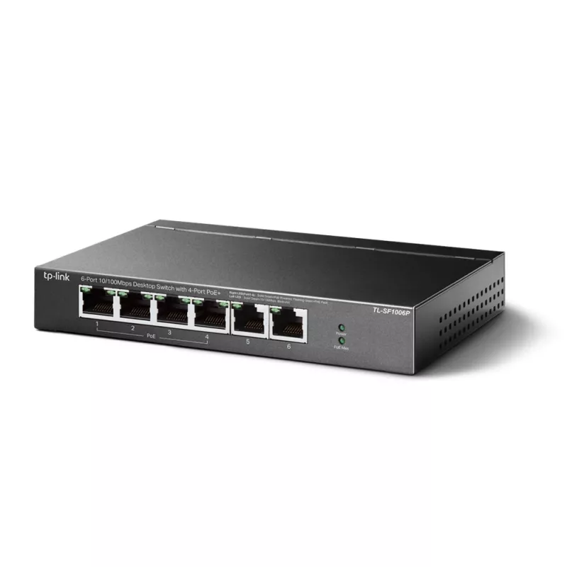TP-Link TL-SF1006P netwerkswitch unmanaged Fast Ethernet (10/100) Power over Ethernet (PoE) zwart