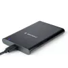 GEMBIRD USB 3.1 2,5 inch SATA HDD-behuizing met Type-C-aansluiting, geborsteld aluminium - zwart