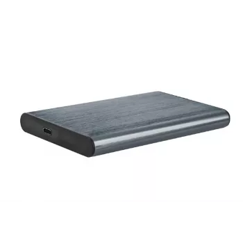 GEMBIRD USB 3.1 2,5 inch SATA HDD-behuizing met Type-C-aansluiting, geborsteld aluminium - grijs