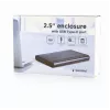 GEMBIRD USB 3.1 2,5 inch SATA HDD-behuizing met Type-C-aansluiting, geborsteld aluminium - grijs